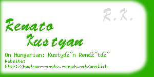 renato kustyan business card